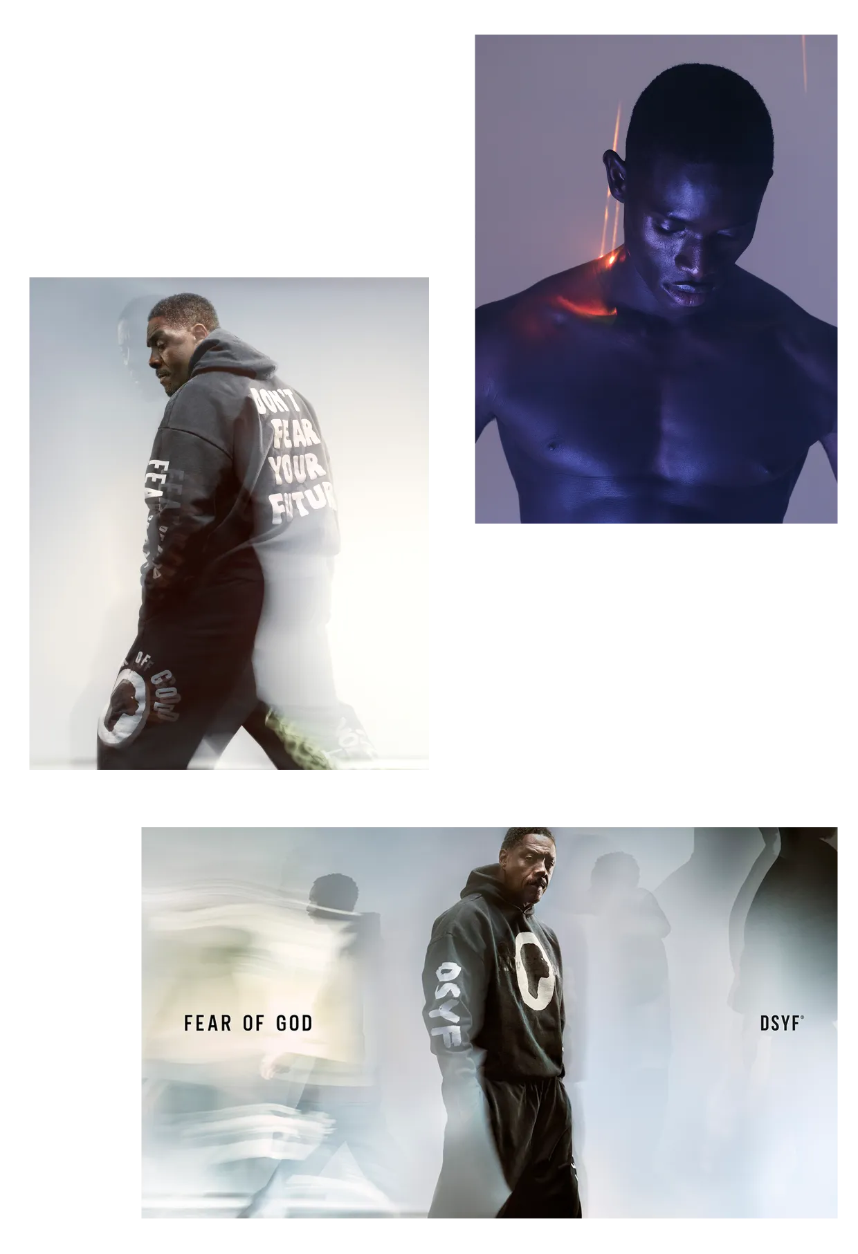 Fear of God x DSYF Sir Idris Elba campaign photograph by Benjamin Lennox
